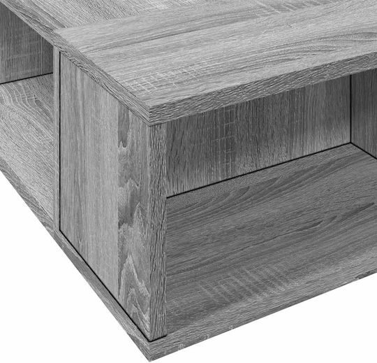 Single Bed Frame Wooden Grey Sonoma with Slats for Mattress 75x190cm