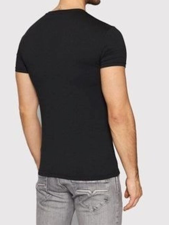 Emporio Armani T-shirt Bărbătesc cu Mânecă Scurtă Black