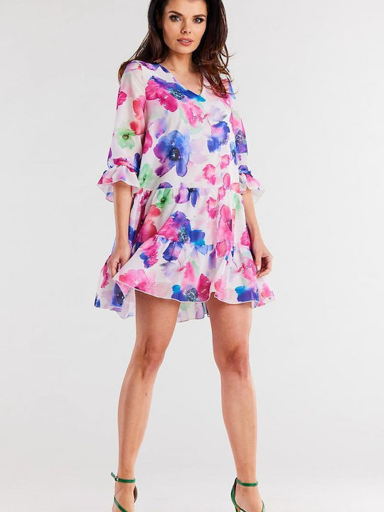 Awama Dress with Ruffle colorful