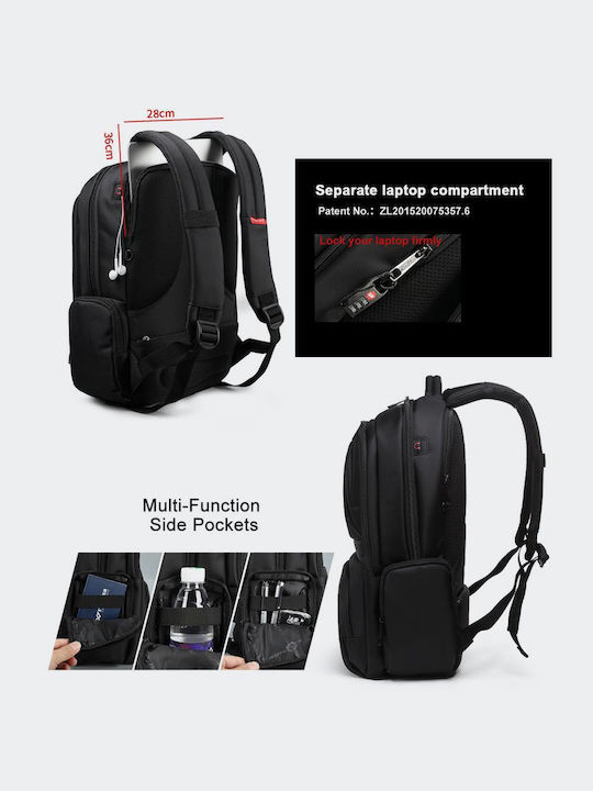 Tigernu Αδιάβροχη Τσάντα Πλάτης για Laptop 15.6" σε Μαύρο χρώμα T-B3140-BLACK