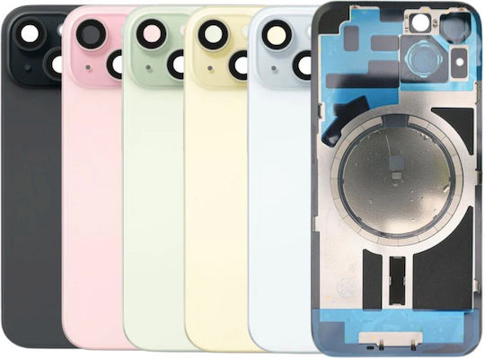 Πίσω Γυαλί Ατσάλινη Πλάκα Μαγνήτες Magsafe & Camera Lens Iphone 15 Blue