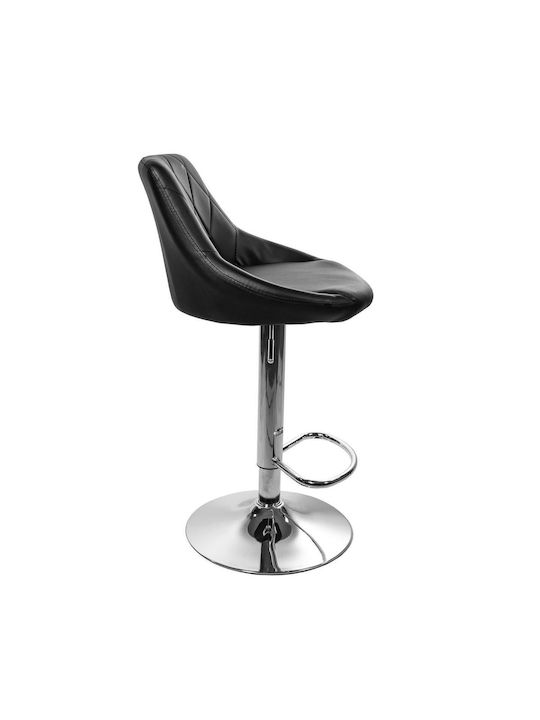 Stool Bar Kast with Adjustable Height Black And Silver 45.5x48.5x85cm