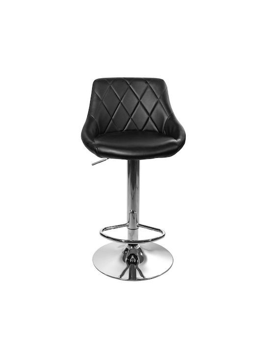Stool Bar Kast with Adjustable Height Black And Silver 45.5x48.5x85cm