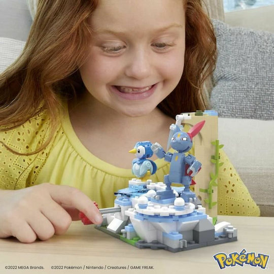 Mega Bloks Building Blocks Pokemon Piplup and Sneasel's Snow Day for 7+ Years 183 Pieces