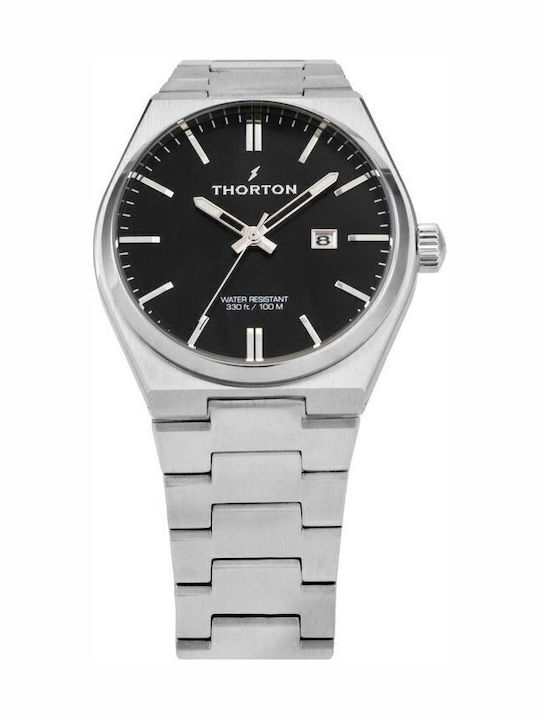 Thorton Men's Watch 37mm Chronograph Battery with Silver Metal Bracelet