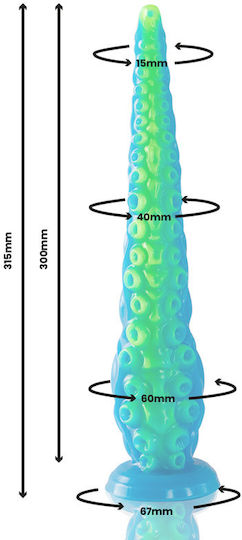 Epic Scylla Fluorescent Thin Tentacle Dildo Large Size