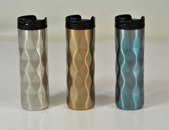 Sidirela City Glass Thermos 450ml Gold