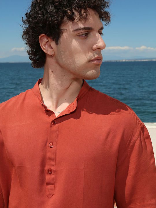 Kurzarmbluse Terracotta