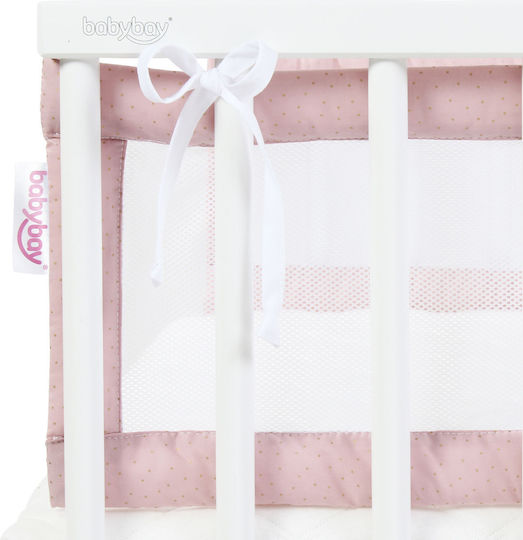 Babybay Original Crib Bumpers Classic Inside Rose Glitter Dots Gold