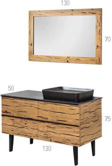 Mabo Natural 130 Καθρέπτης από Plywood Μπεζ Mabo Natural 130 Καθρέπτης από Plywood Μπεζ