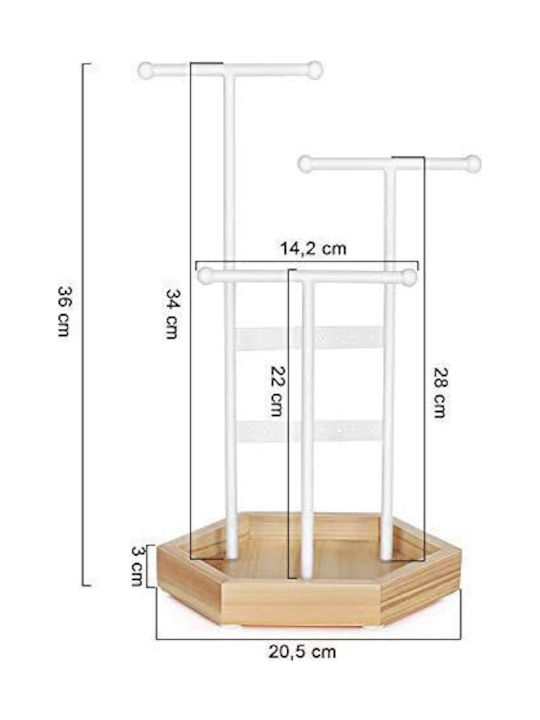Songmics Σταντ Κοσμημάτων Μεταλλικό Λευκό 20.5x18x36cm Songmics Σταντ Κοσμημάτων Μεταλλικό Λευκό 20.5x18x36cm