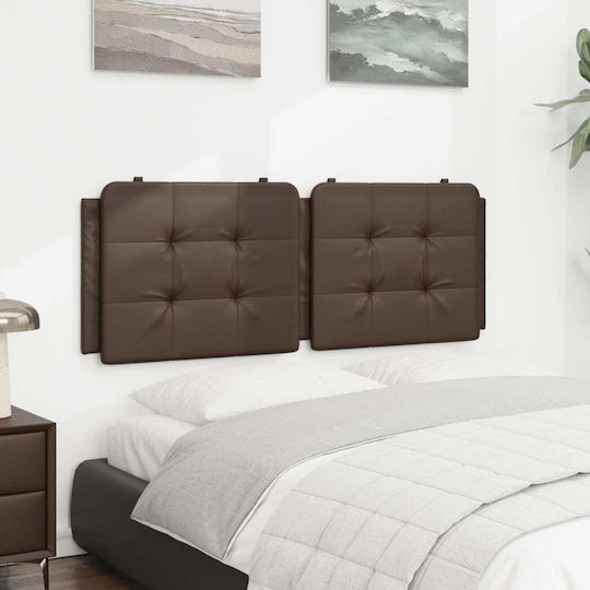 vidaXL Leather Brown Bed Headboard Cushion