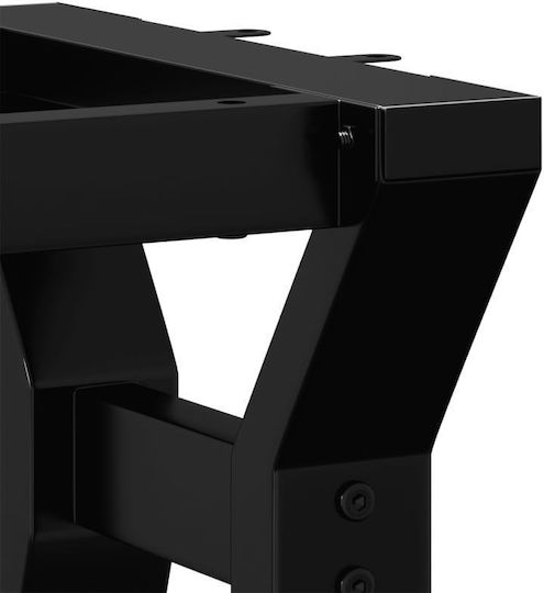 vidaXL Стойка за маса от Метал в Черен Цвят 70x60x43см