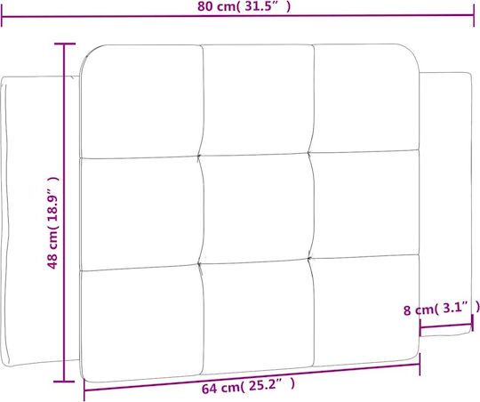vidaXL Kopfstütze für Bett mit Leder Schwarz 80x48cm