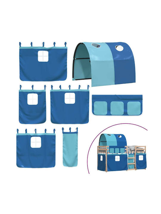 Kinderbett Hochbett Einzeln Blau für Matratze 90x190cm