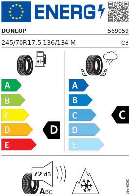 Dunlop 245/70R17.5 136/134M M+S 3PMSF 4 Εποχών Λάστιχο Φορτηγού