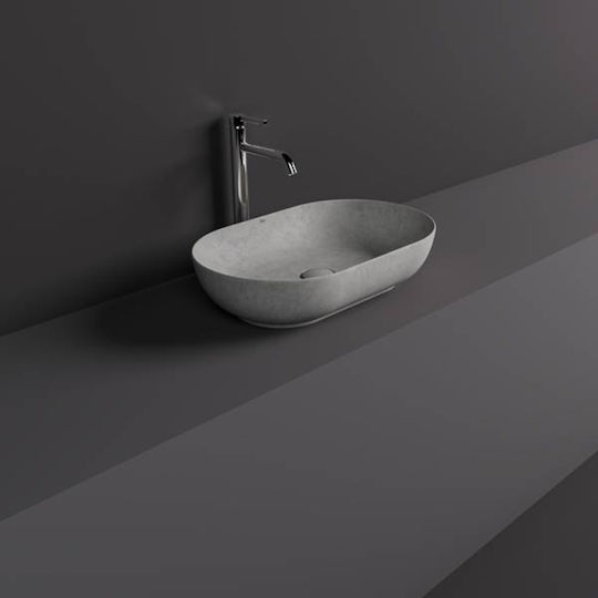 Rak Ceramics Επικαθήμενος Νιπτήρας Πορσελάνης 55x36cm Γκρι