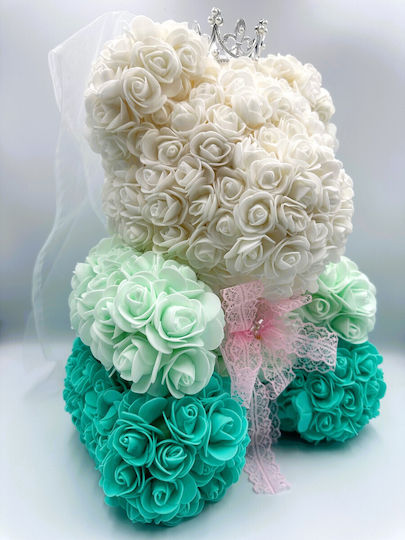Bear of Artificial Roses Multicolour 40cm Mohicans Black Line