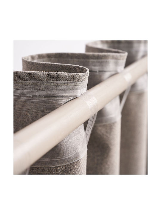 Gofis Home Curtain With Pencil Pleat Combe Willow Beige 140x295cm