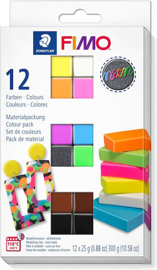 Staedtler Polymer Clay Set Multicolourς 300gr Neon
