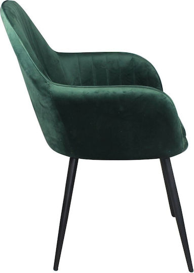 Valery Dining Room Velvet Chair Black, Forest Green 55x61x87cm 2pcs