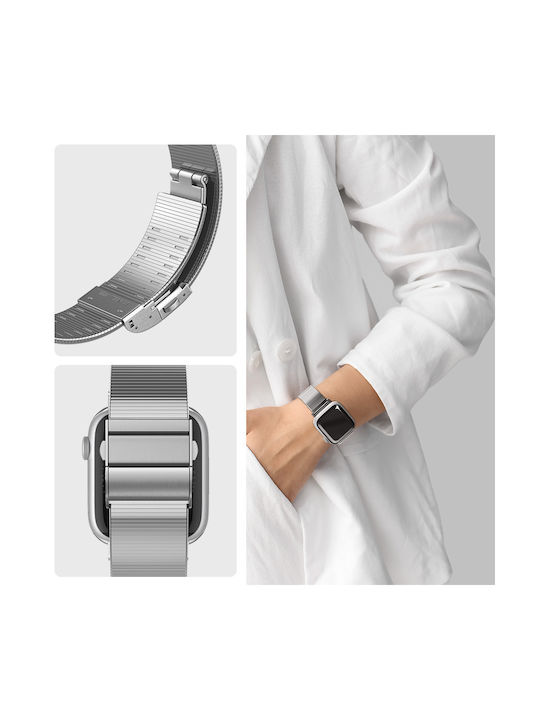 Spigen Sgp Sleek Link 316l Edelstahl Apple Watch Serie Ultra 1/2 49mm 45mm 44mm 42mm Silber Amp07224