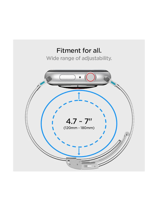 Spigen Sgp Sleek Link 316l Edelstahl Apple Watch Serie Ultra 1/2 49mm 45mm 44mm 42mm Silber Amp07224