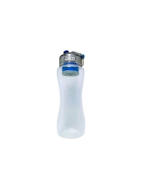 Oko Original Level 2 Μπλε Plastic Water Bottle with Mouthpiece and Filter 650ml Transparent