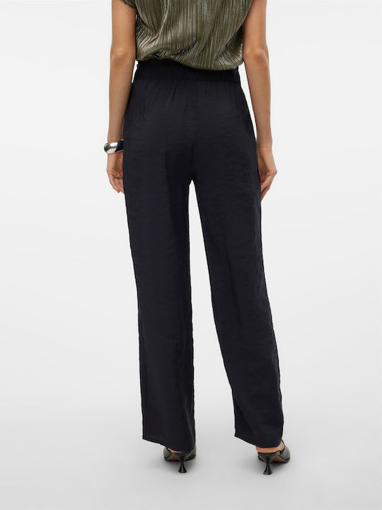 Vero Moda Women's Fabric Trousers with Elastic Black