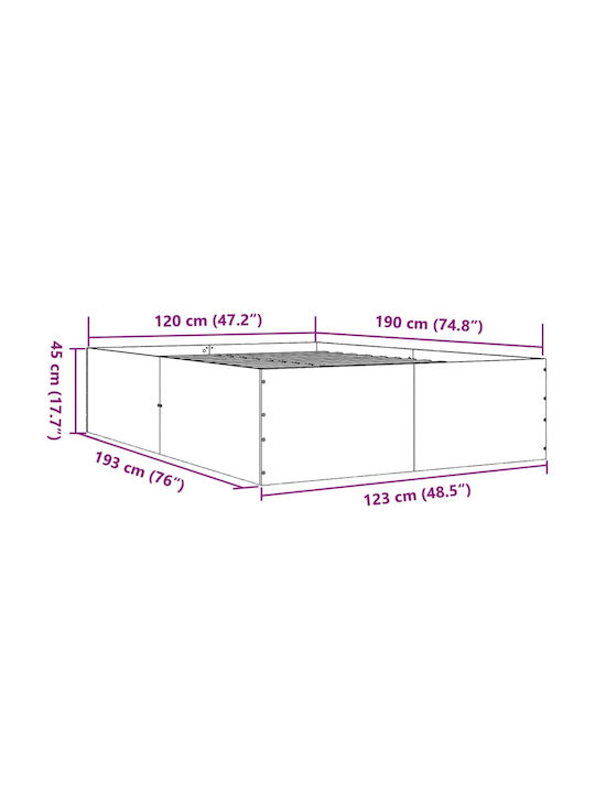 King Size Holzbett Weiß mit Lattenrost für Matratze 190x190cm