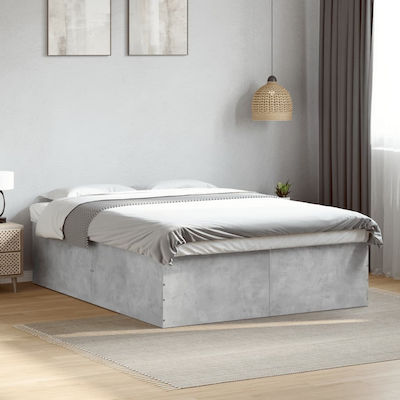 Bed Base Double made of Wood Gray 150x200cm.