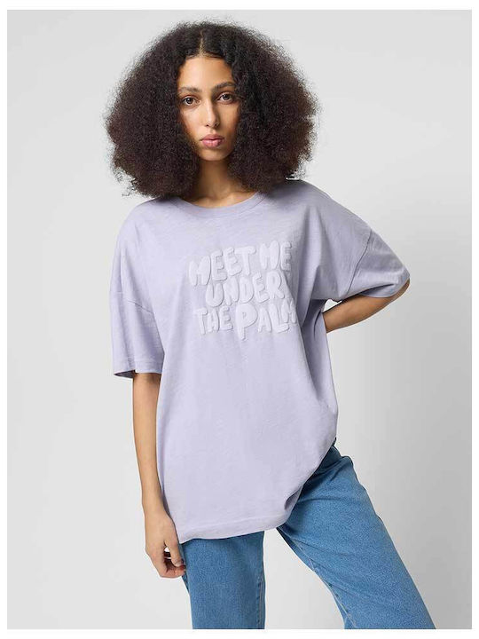 Women's Blouse Cotton Short Sleeve Lilacc