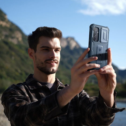 Закален калъф Samsung Galaxy S24 Plus Dexnor с пълно покритие, тъмно син