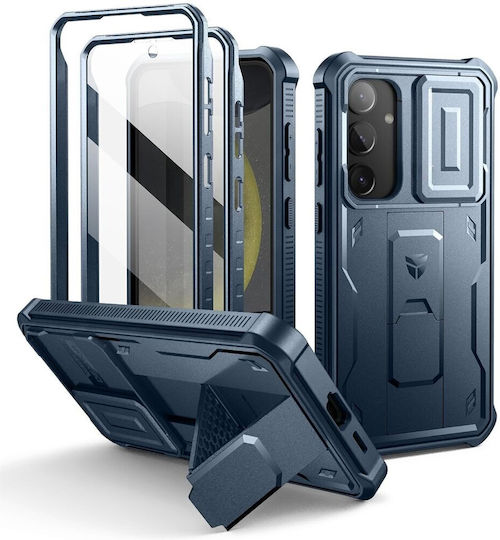 Закален калъф Samsung Galaxy S24 Plus Dexnor с пълно покритие, тъмно син