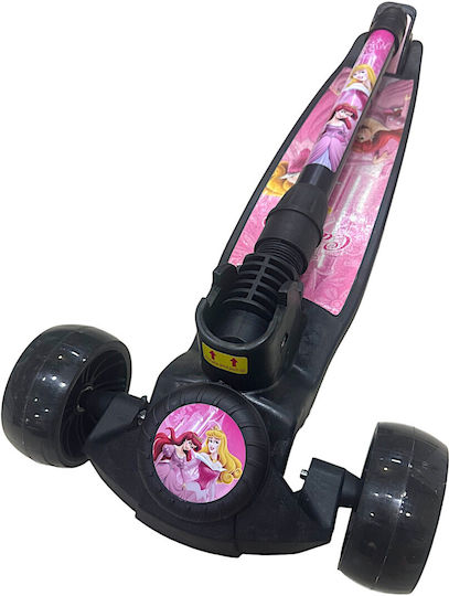 Kids Scooter Foldable Princess Led 3-Wheel Pink