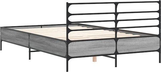 Κρεβάτι King Size Ξύλινο Γκρι με Τάβλες για Στρώμα 190x190cm