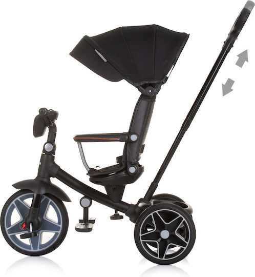 Chipolino Derby Tricicletă Pentru Copii Cu Mâner Pentru Părinți Obsidian