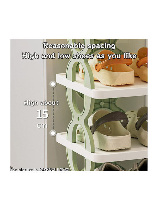 Plastic Shoe Organizer with 9 Shelves Blue