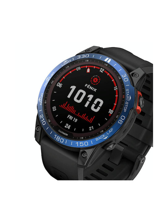 Smartwatch Dial Bezel Ring Cover Garmin Fenix 7X Blue Ring White Characters