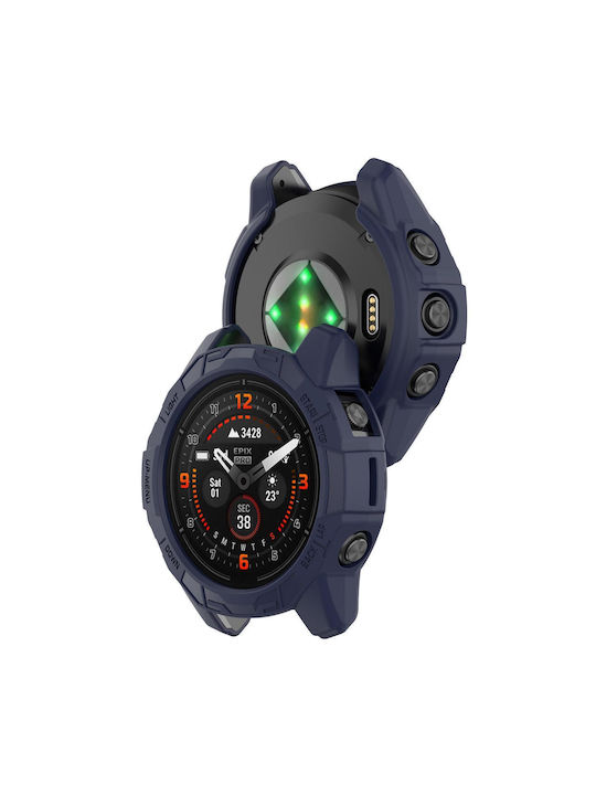 Garmin Epix Pro 51mm Fenix 7X 7X Pro Armored TPU Half Wrapped Watch Protective Case Blue
