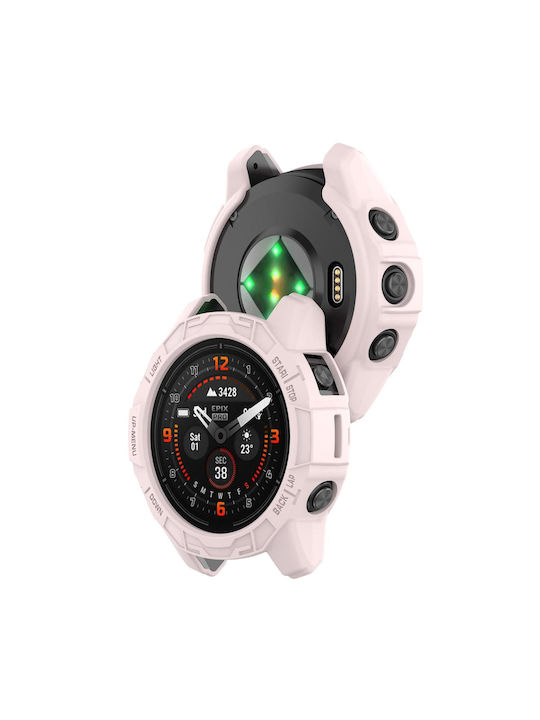 Garmin Epix Pro 51mm Fenix 7X 7X Pro Armored TPU Half Wrapped Watch Protective Case Pink