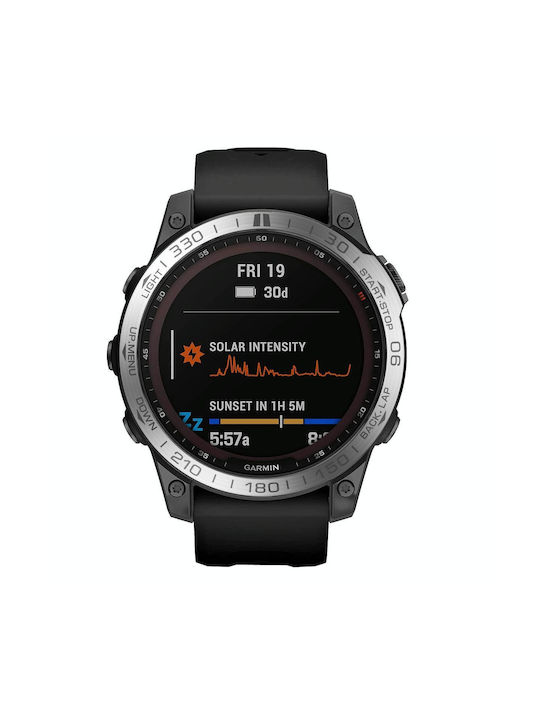 Smartwatch Dial Bezel Ring Cover Garmin Fenix 7 Silver Ring Grey Characters
