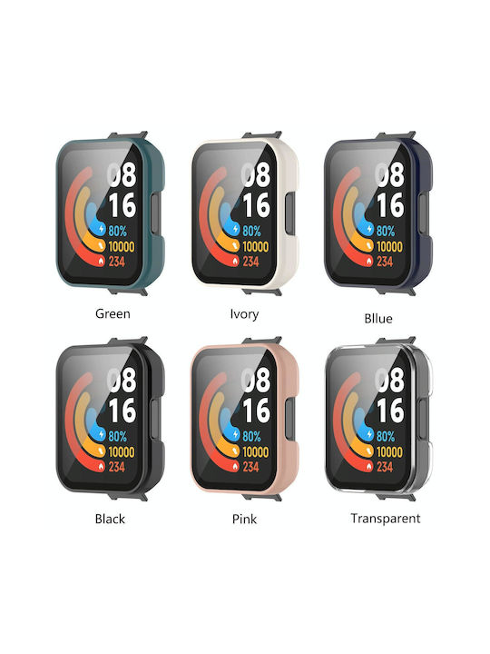 Xiaomi Redmi Watch 2 Lite Film de protecție din sticlă întărită pentru PC, carcasă complet închisă, verde