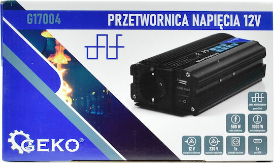 Geko Invertor Auto 1000W pentru 12V DC