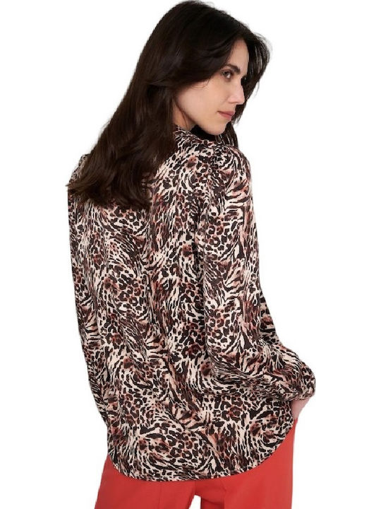 Long Sleeve Women's Satin Shirt Multicolour