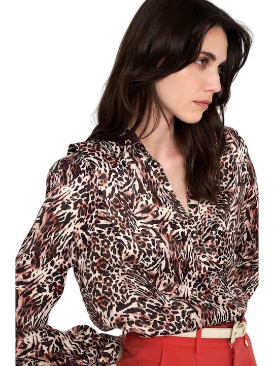 Long Sleeve Women's Satin Shirt Multicolour
