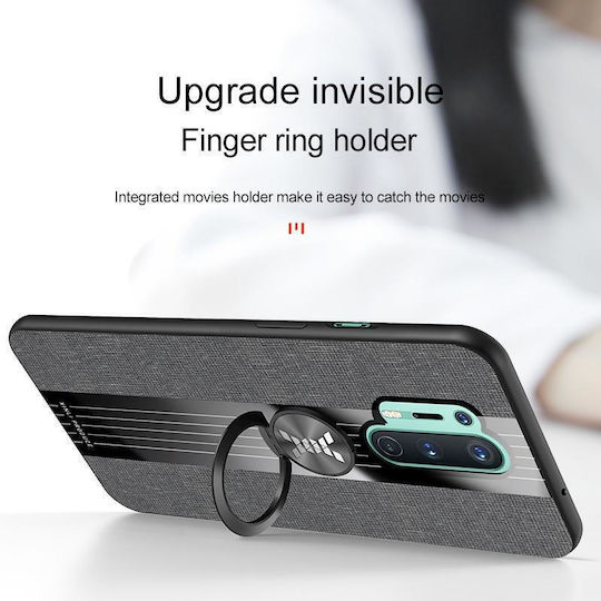 Oneplus 8 Pro Xinli Stitching Cloth Texture Tpu Phone Case Ring Holder Brown