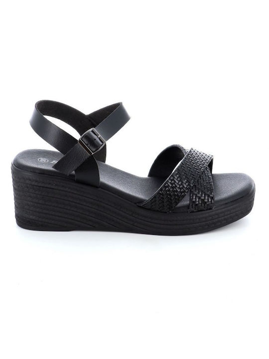 B-Soft Anatomic Women's Ankle Strap Platforms Black