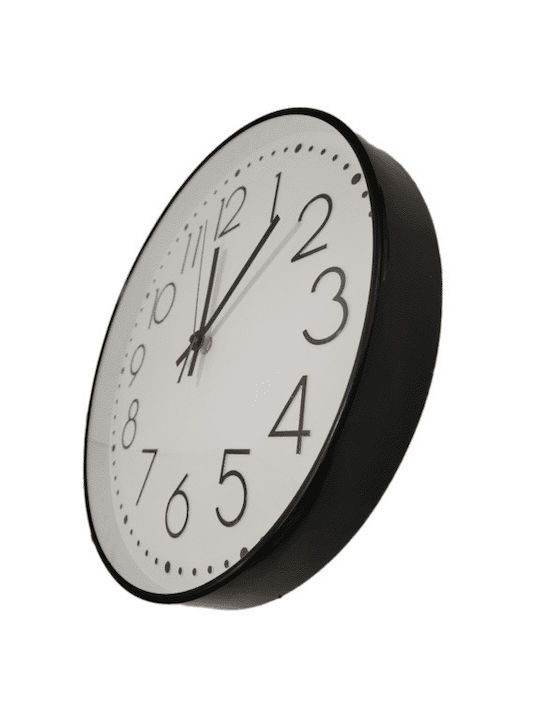 Wall Clock Plastic Black