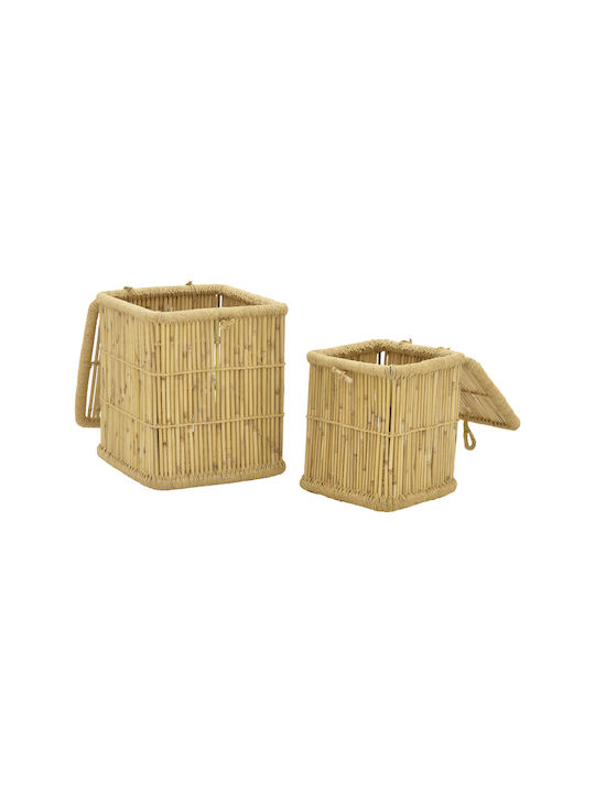 Pakketo Set Coșuri de rufe Bamboo 46x46x55cm Bej